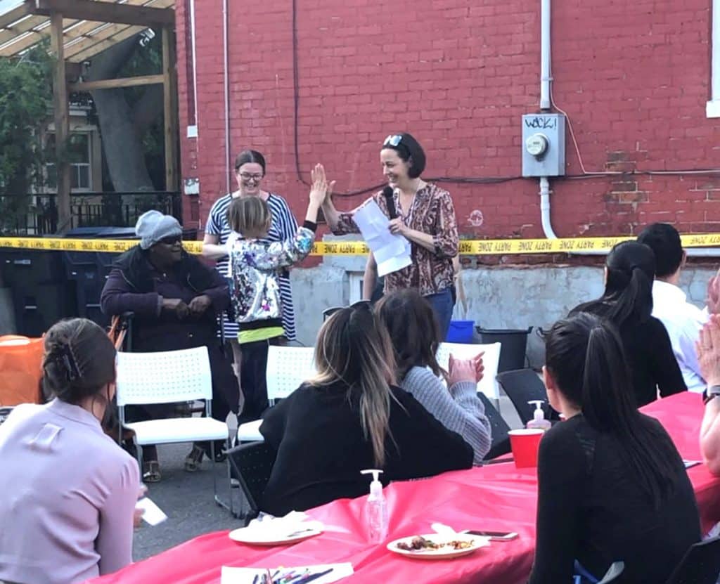 An event outside the Gilda's building