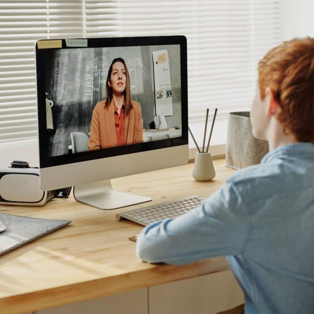 A person on a Zoom call